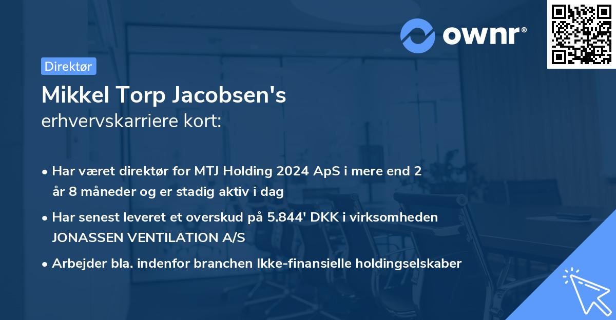 Mikkel Torp Jacobsen's erhvervskarriere kort