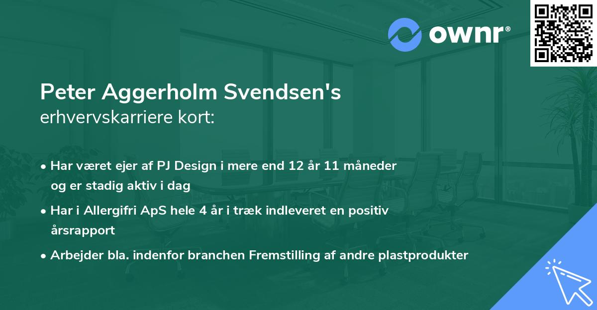 Peter Aggerholm Svendsen's erhvervskarriere kort