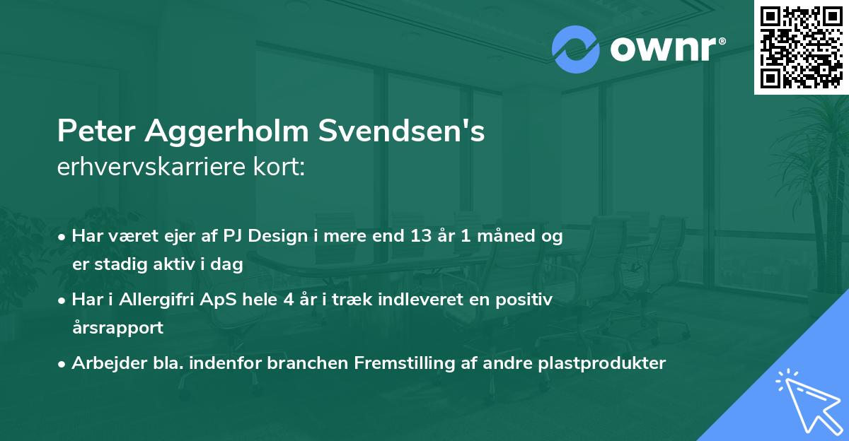 Peter Aggerholm Svendsen's erhvervskarriere kort