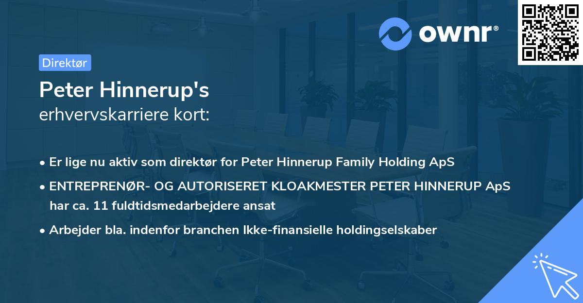 Peter Hinnerup's erhvervskarriere kort