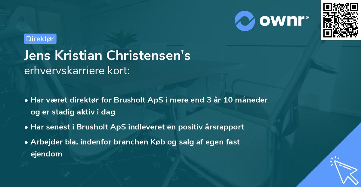 Jens Kristian Christensen's erhvervskarriere kort