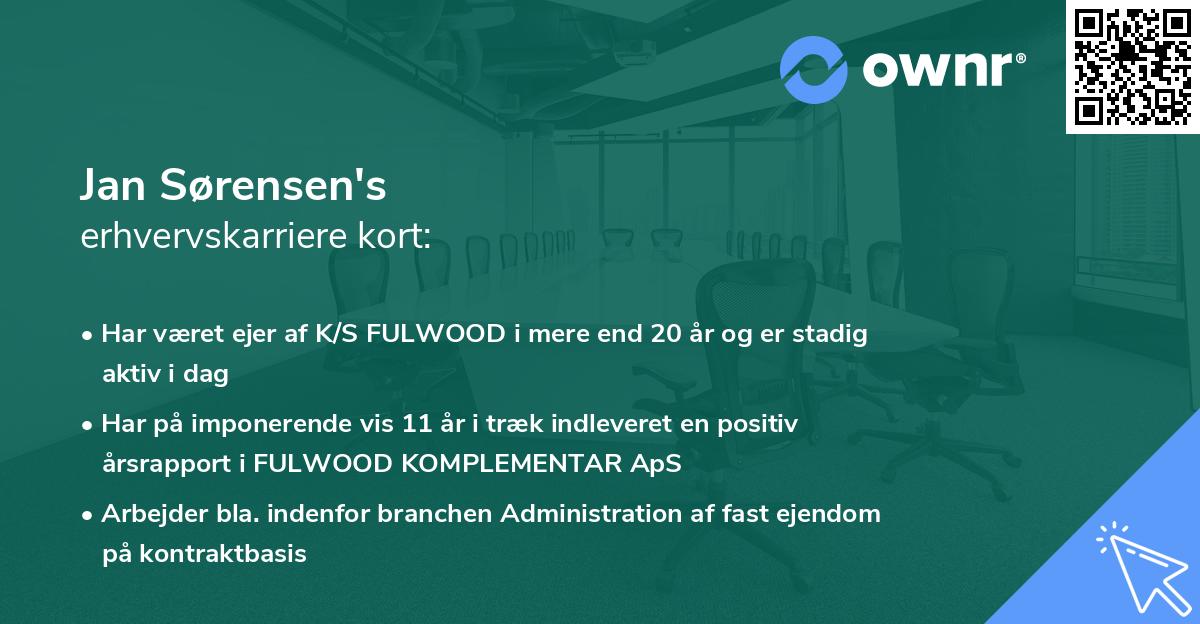 Jan Sørensen's erhvervskarriere kort