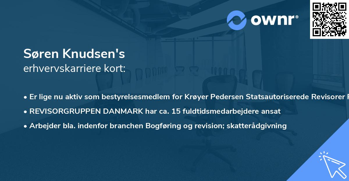 Søren Knudsen's erhvervskarriere kort