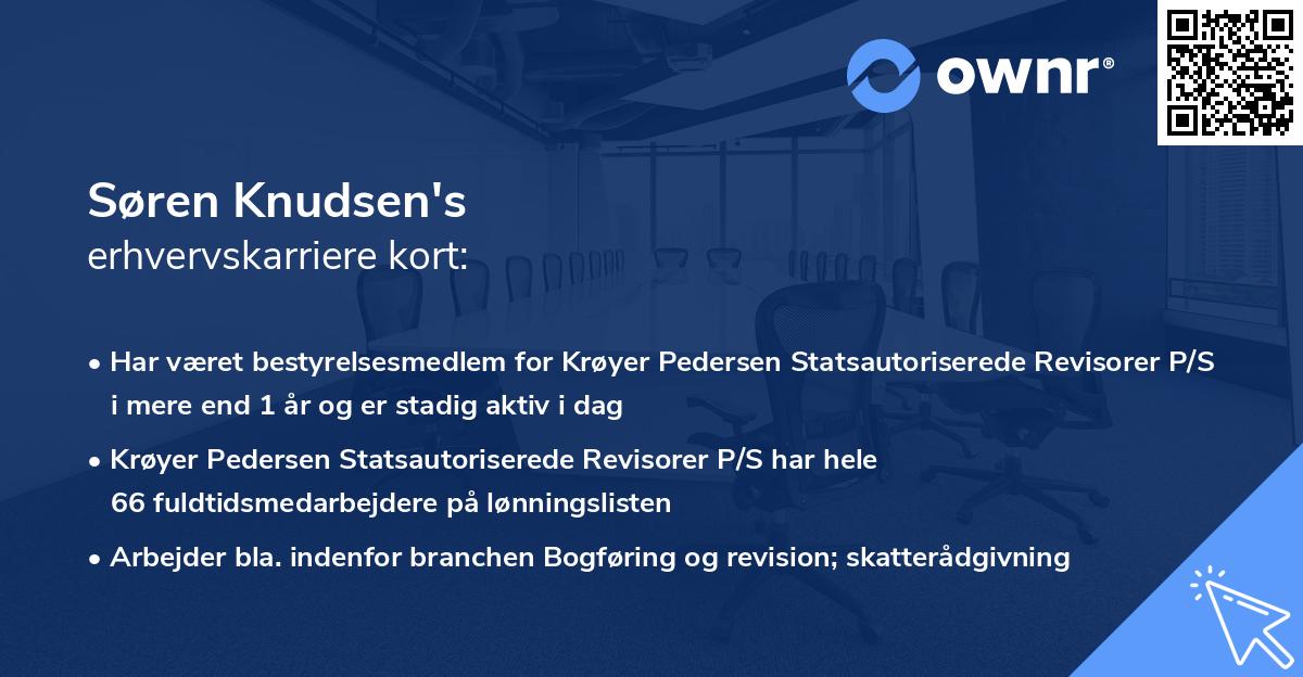 Søren Knudsen's erhvervskarriere kort