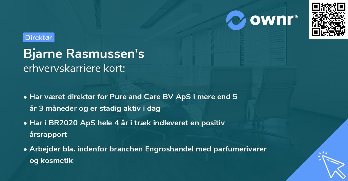 Bjarne Rasmussen's erhvervskarriere kort