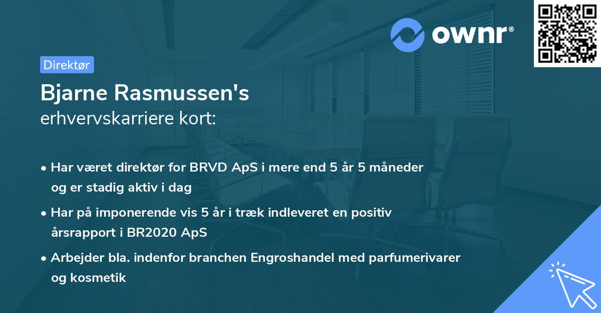 Bjarne Rasmussen's erhvervskarriere kort