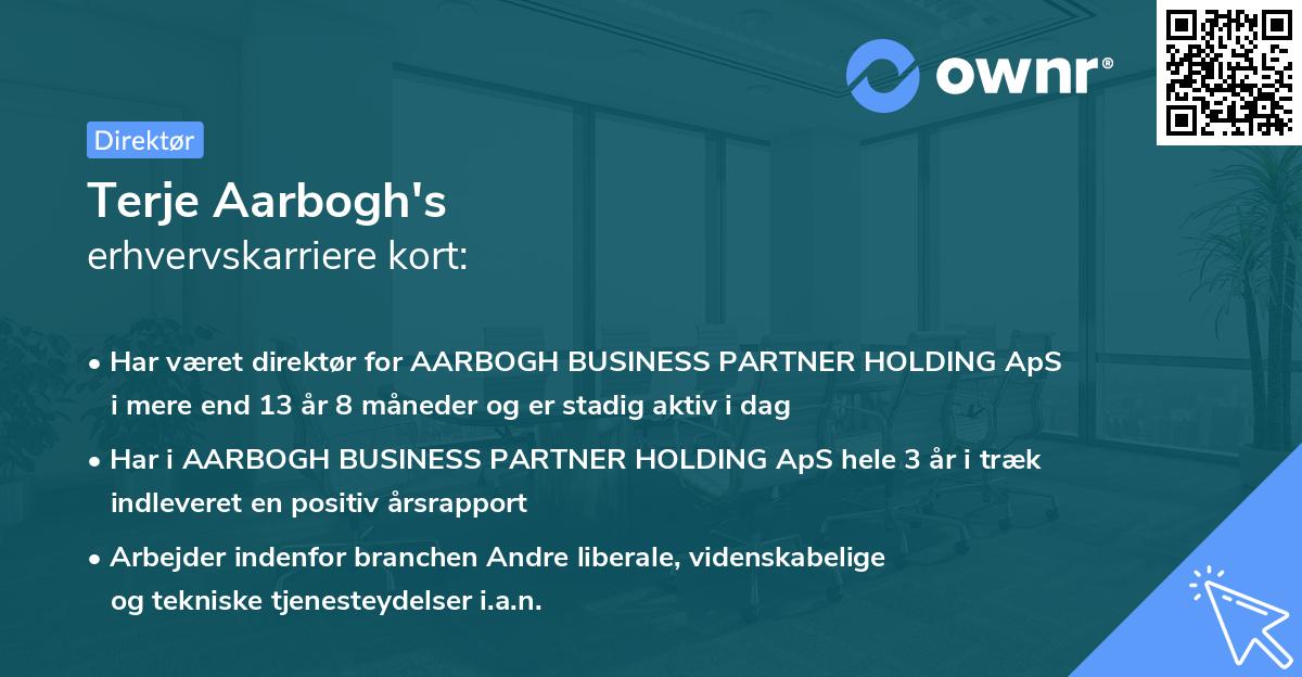 Terje Aarbogh's erhvervskarriere kort