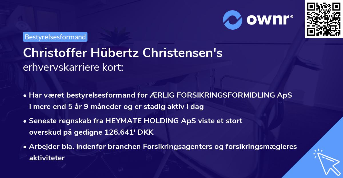 Christoffer Hübertz Christensen's erhvervskarriere kort