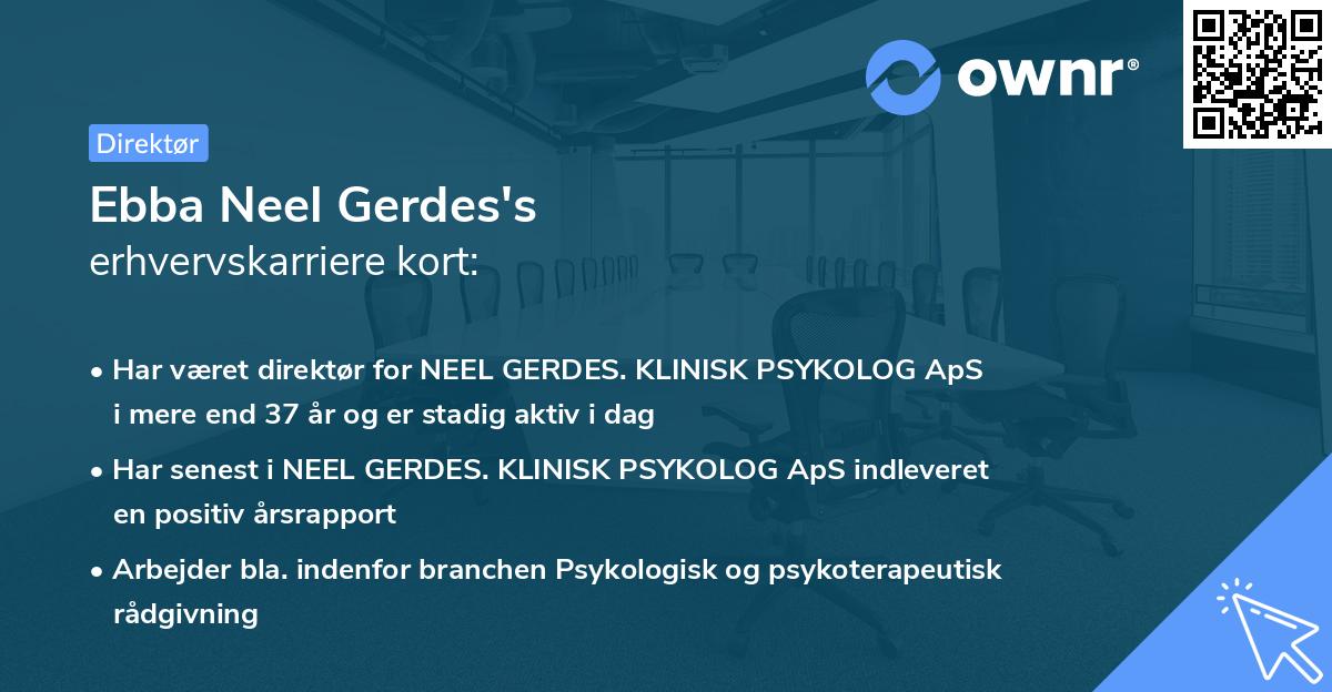 Ebba Neel Gerdes's erhvervskarriere kort