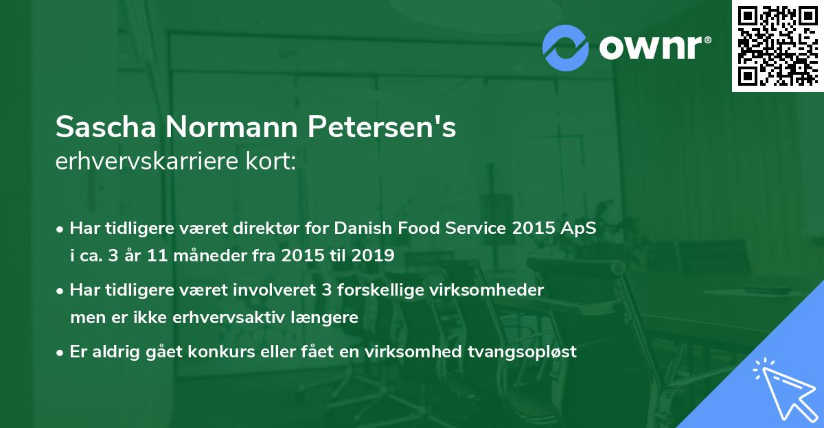 Sascha Normann Petersen's erhvervskarriere kort