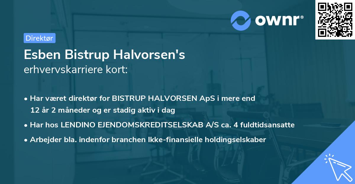 Esben Bistrup Halvorsen's erhvervskarriere kort