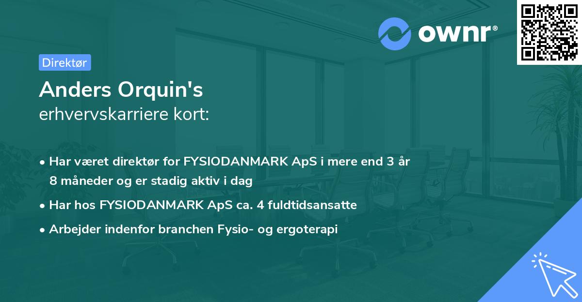 Anders Orquin's erhvervskarriere kort