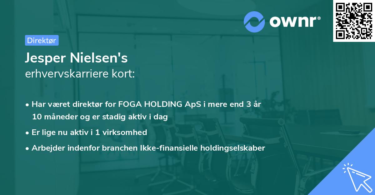 Jesper Nielsen's erhvervskarriere kort