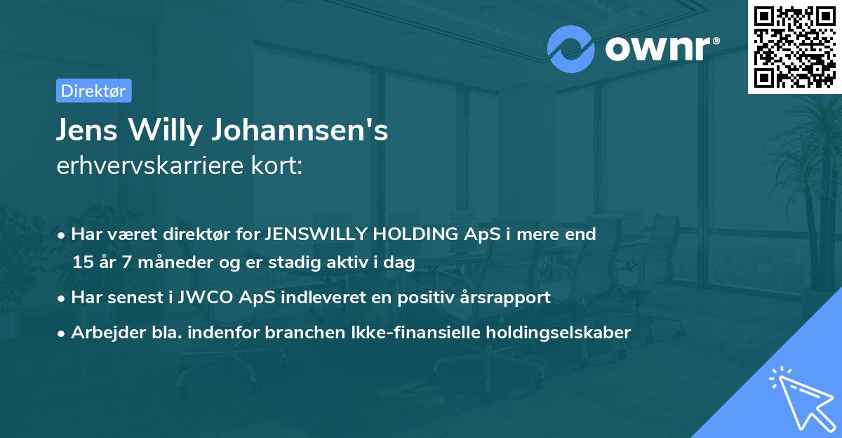 Jens Willy Johannsen's erhvervskarriere kort