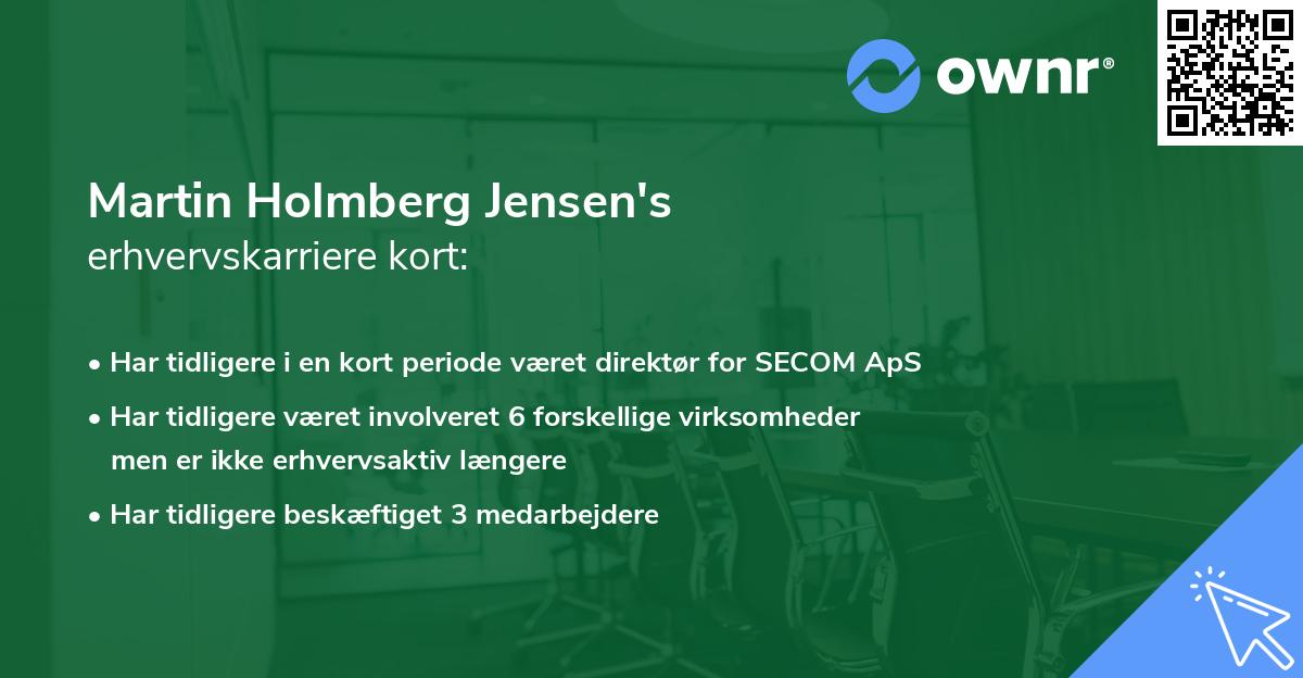 Martin Holmberg Jensen's erhvervskarriere kort