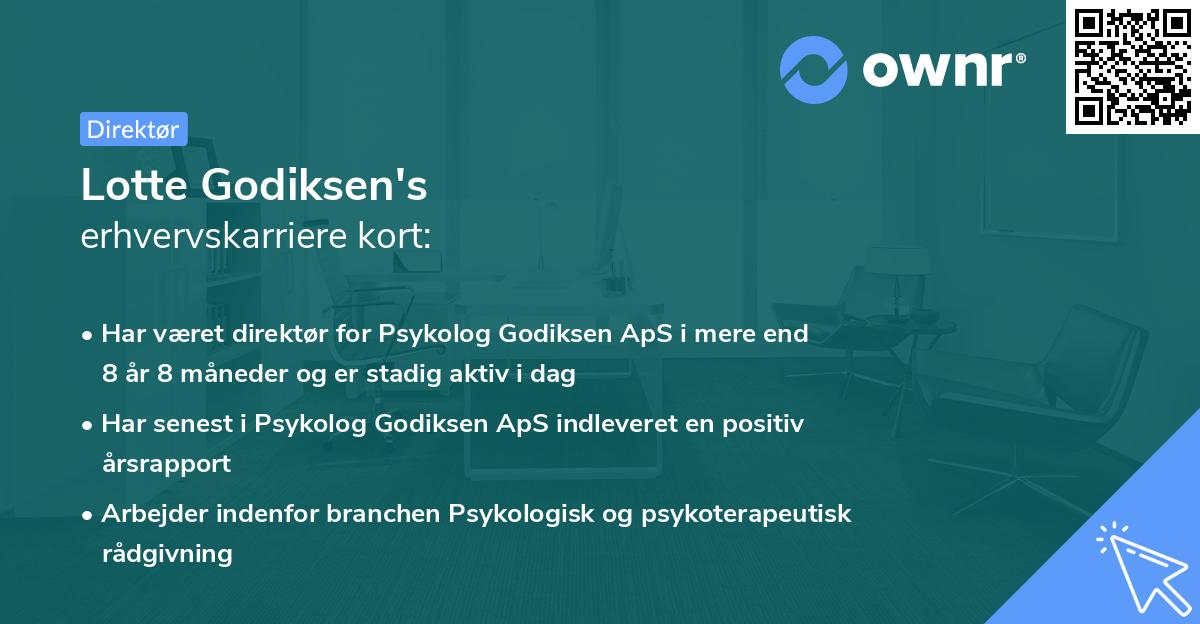 Lotte Godiksen's erhvervskarriere kort