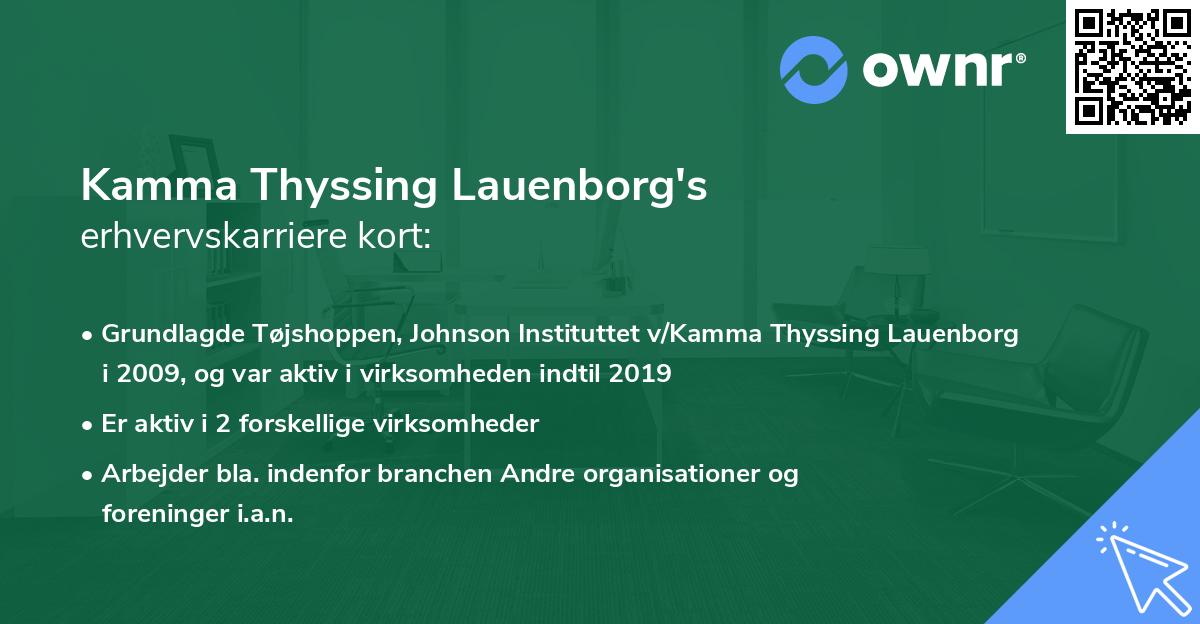 Kamma Thyssing Lauenborg's erhvervskarriere kort