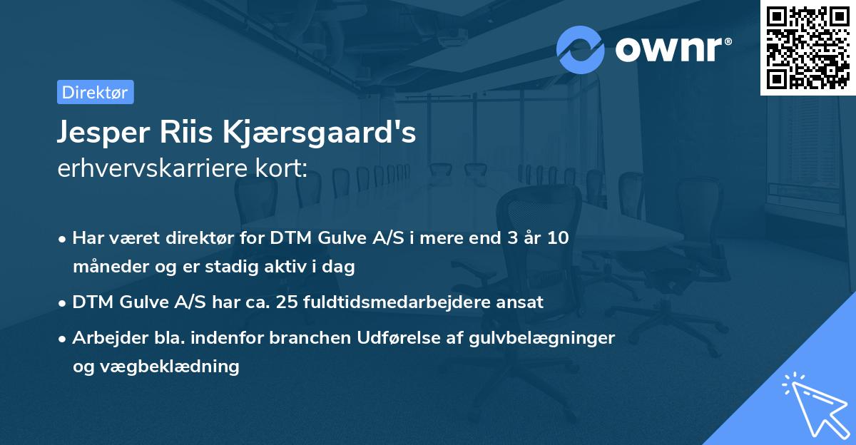 Jesper Riis Kjærsgaard's erhvervskarriere kort