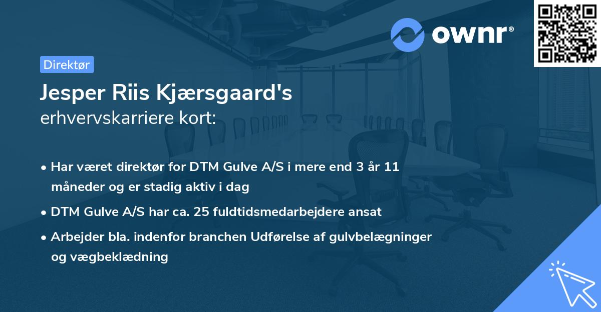 Jesper Riis Kjærsgaard's erhvervskarriere kort