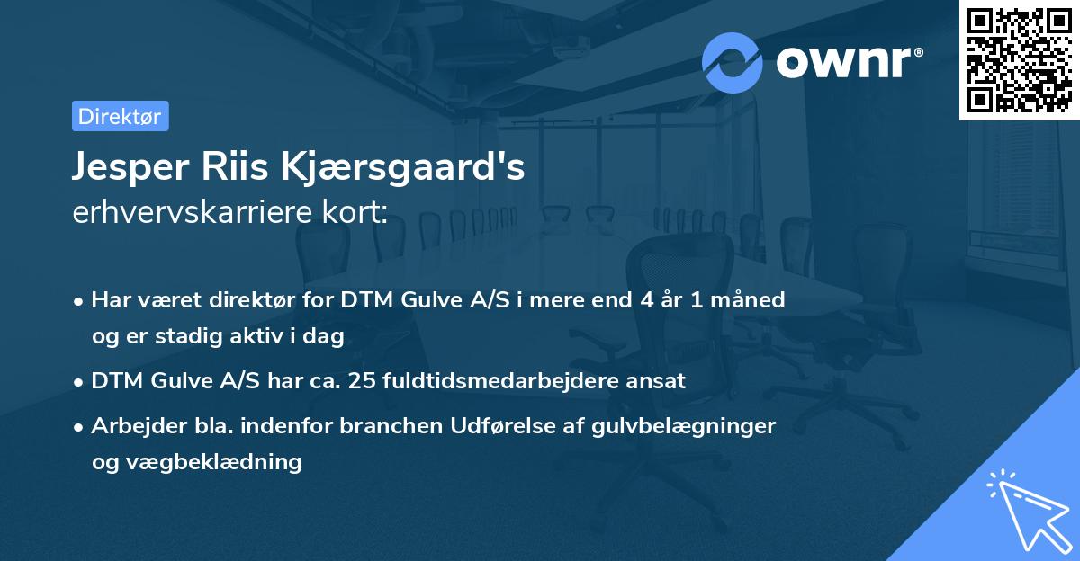 Jesper Riis Kjærsgaard's erhvervskarriere kort