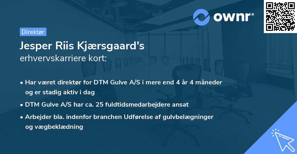 Jesper Riis Kjærsgaard's erhvervskarriere kort