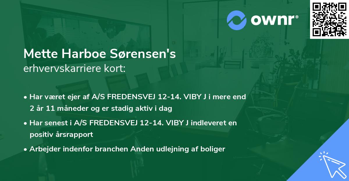 Mette Harboe Sørensen's erhvervskarriere kort