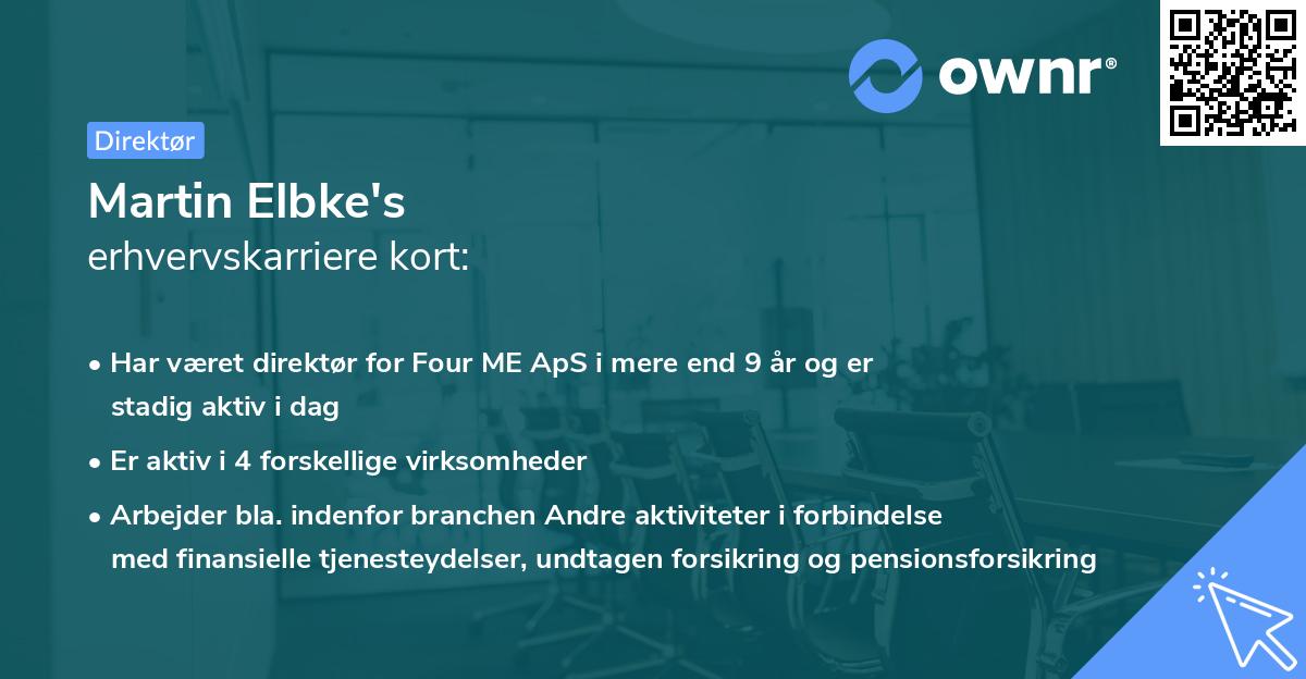 Martin Elbke's erhvervskarriere kort