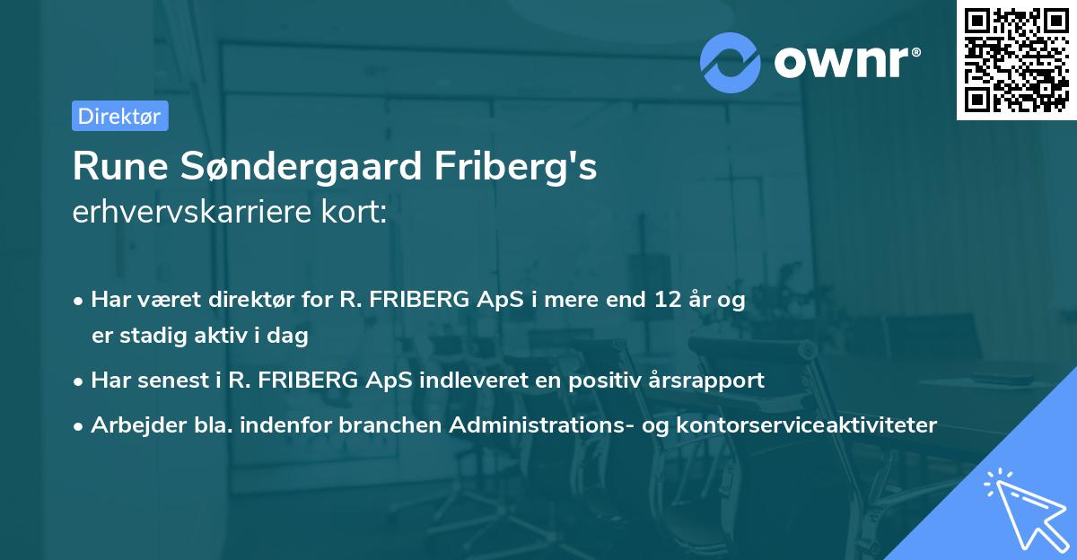 Rune Søndergaard Friberg's erhvervskarriere kort