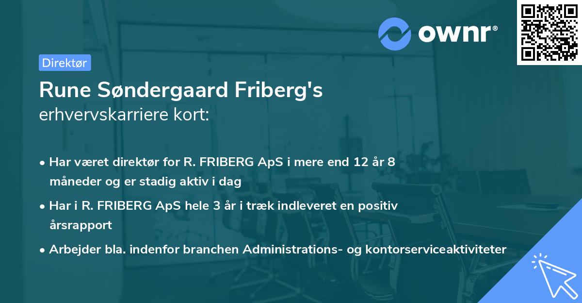 Rune Søndergaard Friberg's erhvervskarriere kort