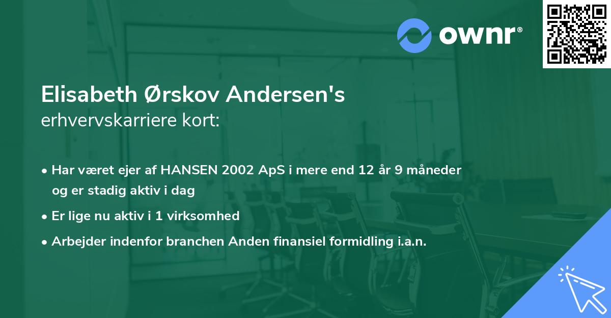 Elisabeth Ørskov Andersen's erhvervskarriere kort