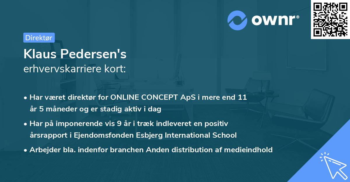 Klaus Pedersen's erhvervskarriere kort