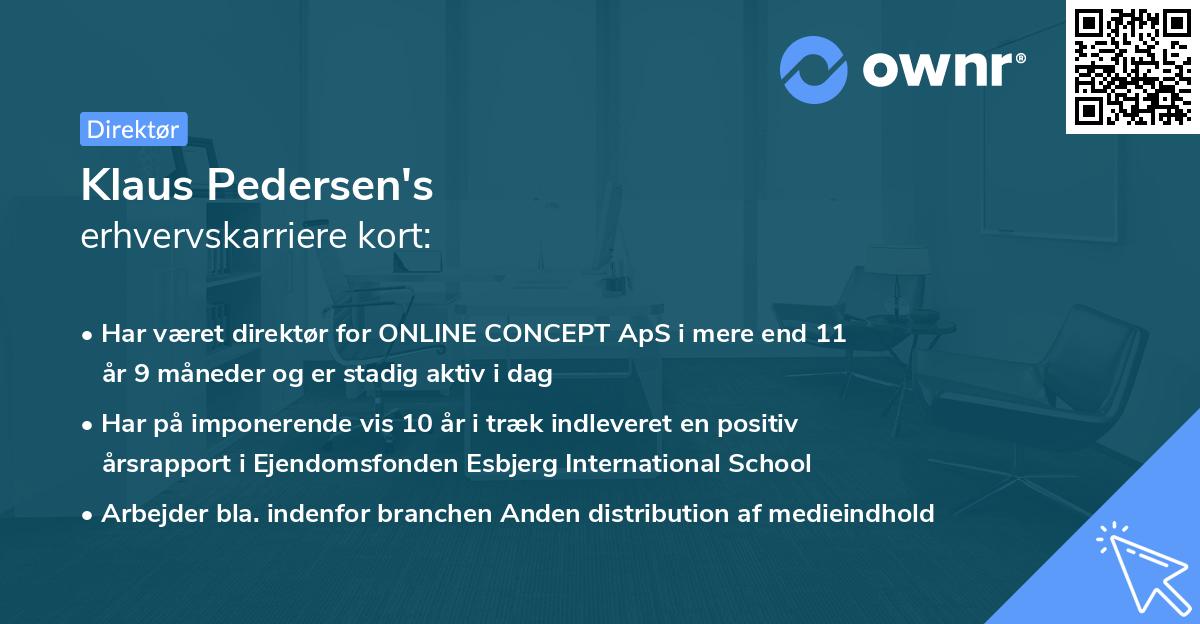Klaus Pedersen's erhvervskarriere kort