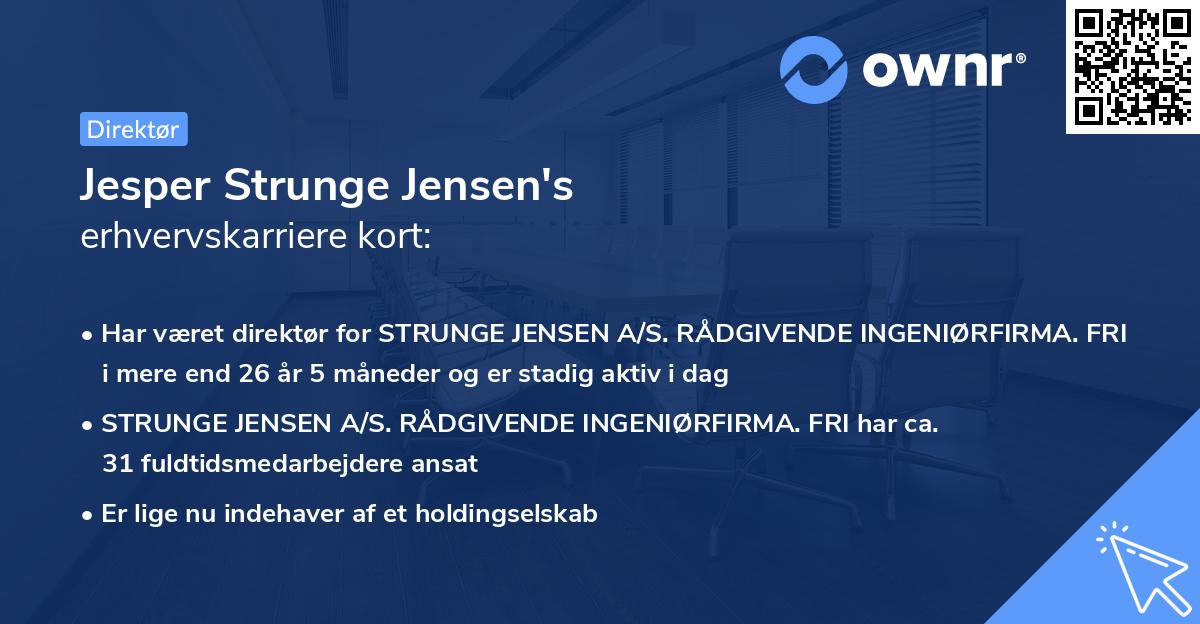 Jesper Strunge Jensen's erhvervskarriere kort