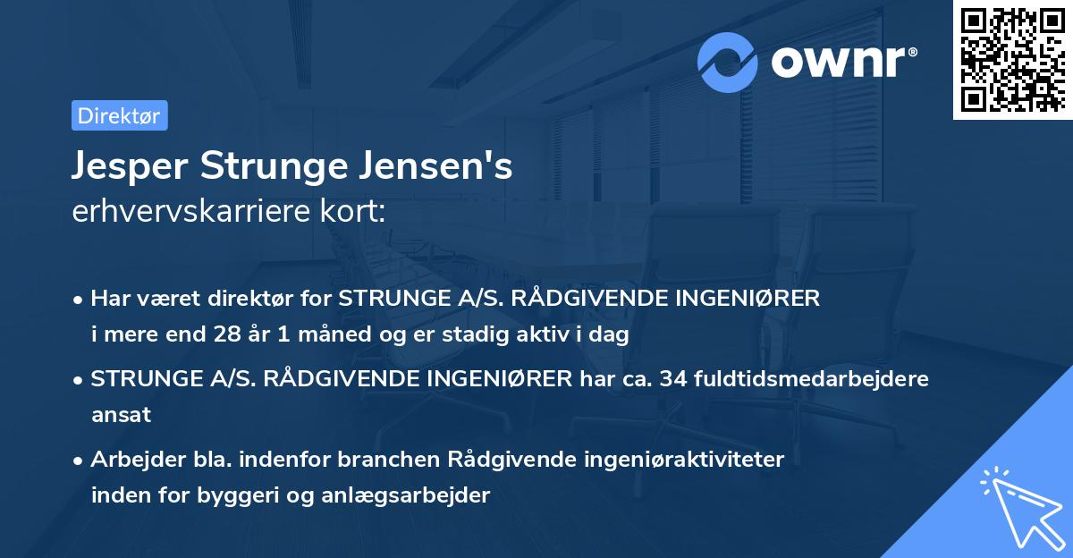 Jesper Strunge Jensen's erhvervskarriere kort