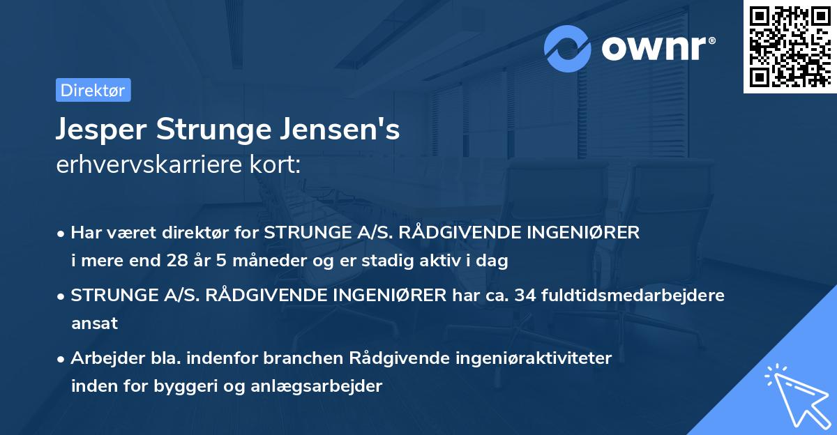 Jesper Strunge Jensen's erhvervskarriere kort