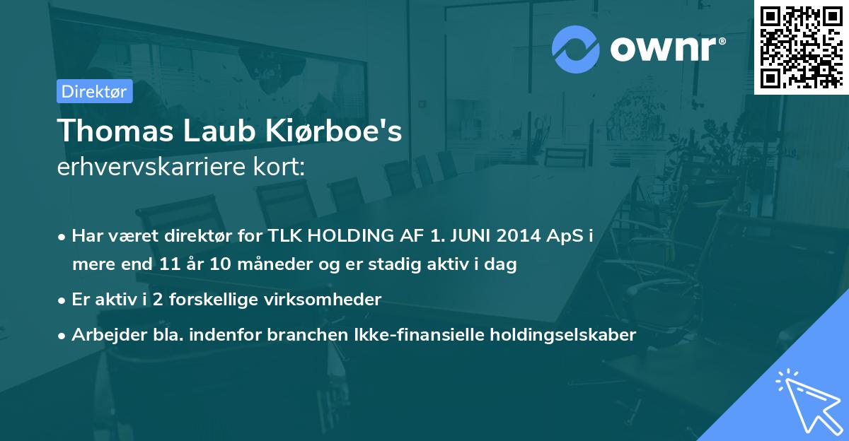 Thomas Laub Kiørboe's erhvervskarriere kort