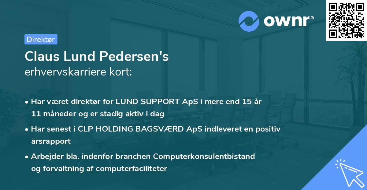 Claus Lund Pedersen's erhvervskarriere kort