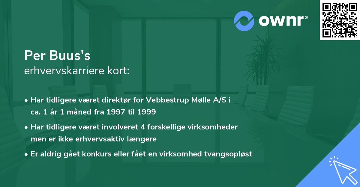 Per Buus's erhvervskarriere kort