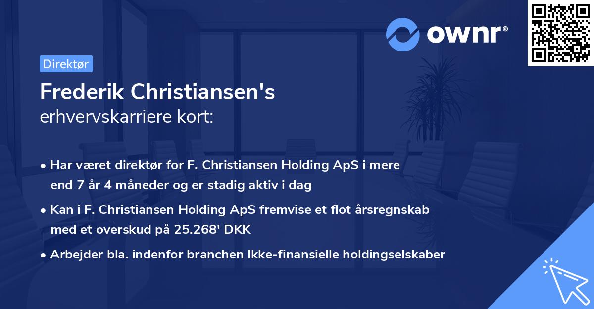Frederik Christiansen's erhvervskarriere kort