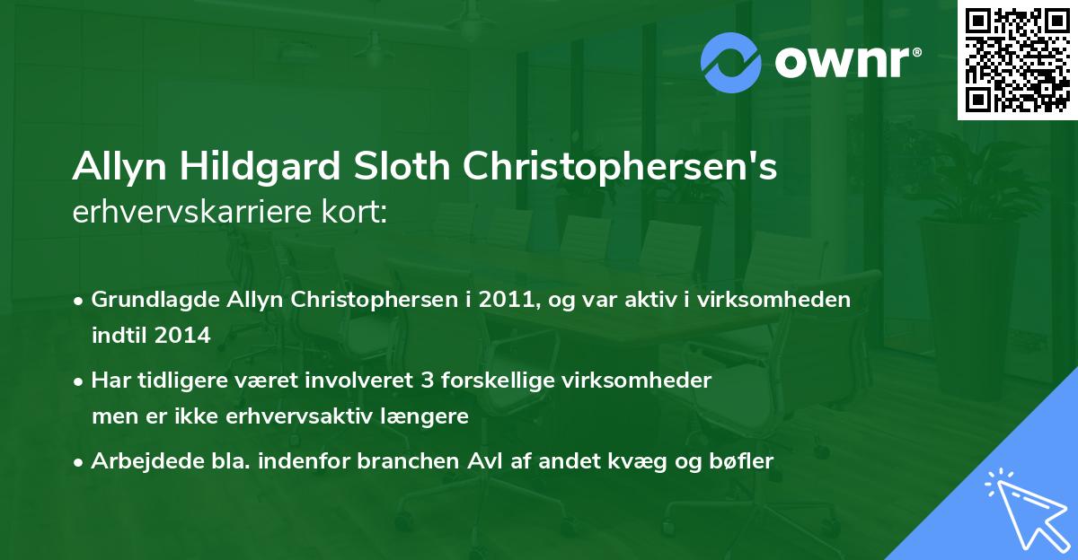 Allyn Hildgard Sloth Christophersen's erhvervskarriere kort