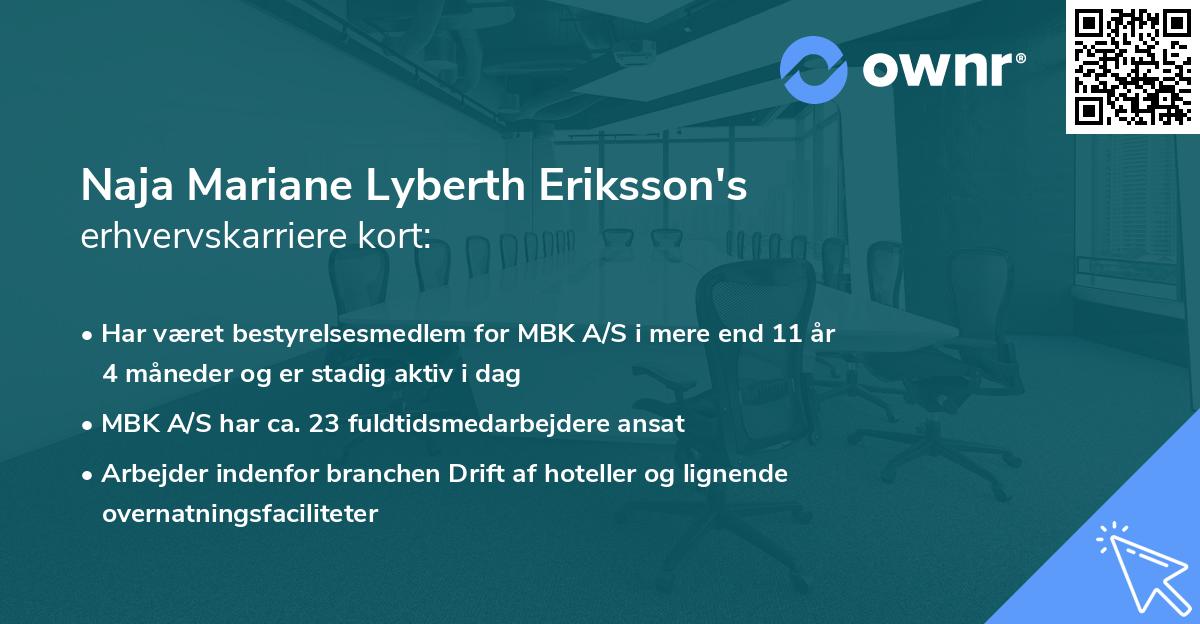 Naja Mariane Lyberth Eriksson's erhvervskarriere kort