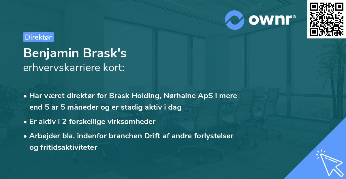 Benjamin Brask's erhvervskarriere kort