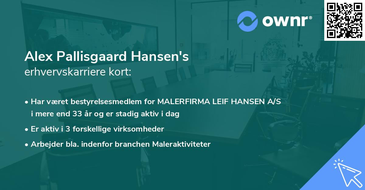 Alex Pallisgaard Hansen's erhvervskarriere kort