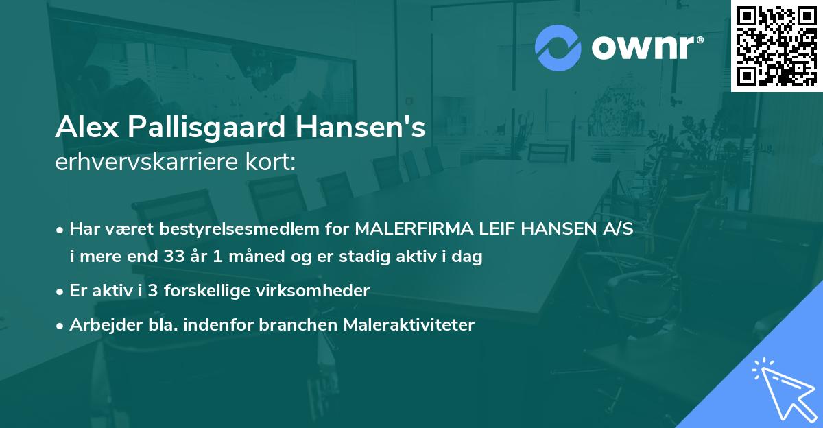 Alex Pallisgaard Hansen's erhvervskarriere kort