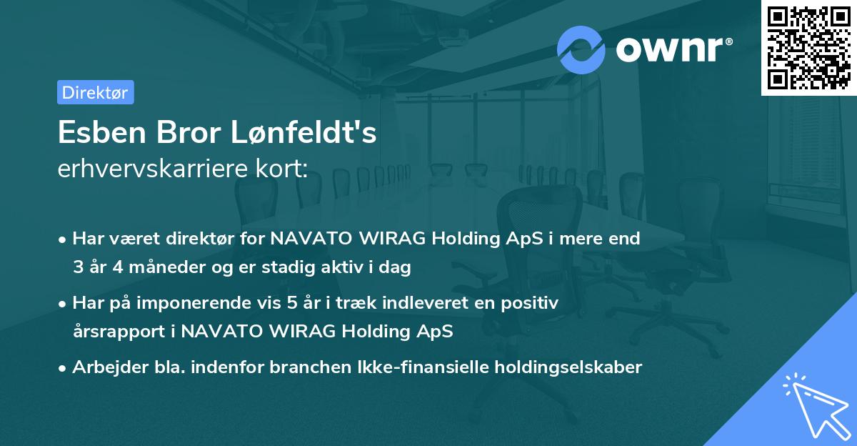 Esben Bror Lønfeldt's erhvervskarriere kort