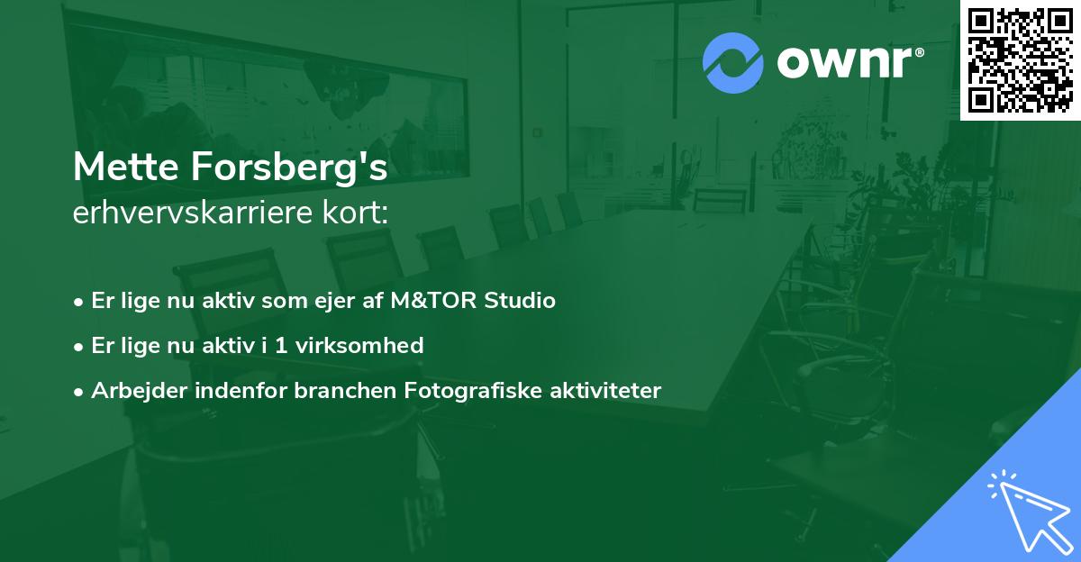 Mette Forsberg's erhvervskarriere kort