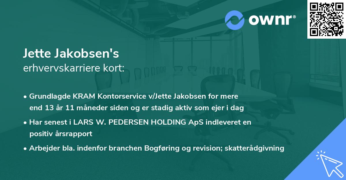 Jette Jakobsen's erhvervskarriere kort