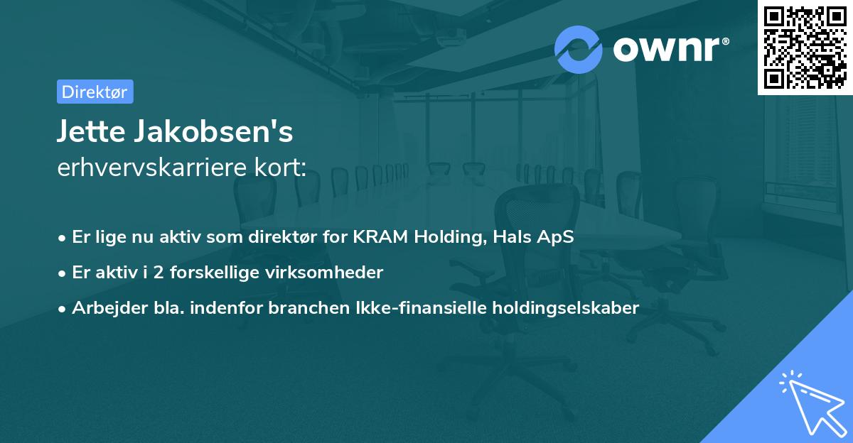 Jette Jakobsen's erhvervskarriere kort