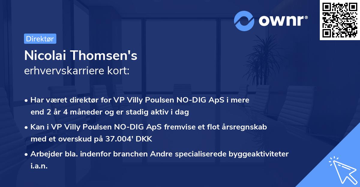Nicolai Thomsen's erhvervskarriere kort