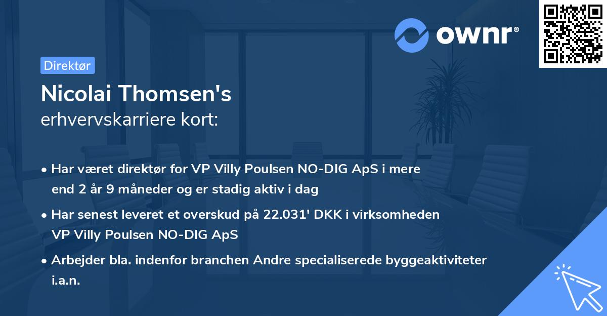 Nicolai Thomsen's erhvervskarriere kort